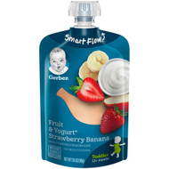3 PACK of Gerber Smart Flow Toddler Pouch Fruit & Yogurt Strawberry & Banana -- 3.5 oz