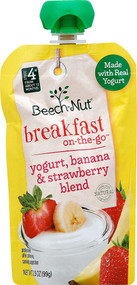 3 PACK of Beech-Nut Breakfast On-The-Go Pouch Yogurt Banana & Strawberry Blend -- 3.5 oz