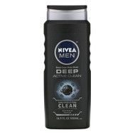 3 PACK OF Nivea, Men, Deep Clean Body Wash, Deep Active Clean, 16.9 fl oz (500 ml)