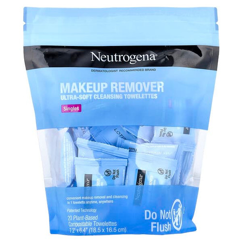 <img alt="Neutrogena, Makeup Remover, Ultra-Soft Cleansing Towelettes, Singles, 20 Plant-Based Compostable Towelettes" title="Neutrogena, Makeup Remover, Ultra-Soft Cleansing Towelettes, Singles, 20 Plant-Based Compostable Towelettes,070501111253"