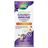 <img alt="Natures Way, Kids, Sambucus Cough + Immune Syrup With Organic Honey, Ages 2+, Elderberry, 4 fl oz (120 ml)" title="Natures Way, Kids, Sambucus Cough + Immune Syrup With Organic Honey, Ages 2+, Elderberry, 4 fl oz (120 ml),033674133156"