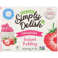 3 PACK OF Natural Simply Delish, Natural Instant Pudding, Strawberry, 1.7 oz (48 g)