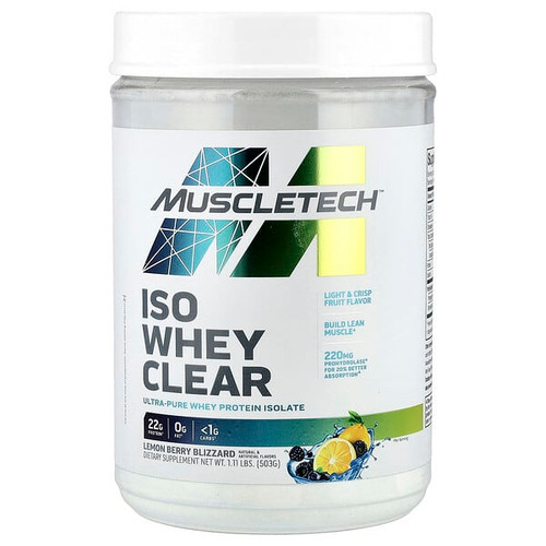 <img alt="MuscleTech, ISO Whey Clear, Ultra-Pure Whey Protein Isolate, Lemon Berry Blizzard, 1.11 lbs (503 g)" title="MuscleTech, ISO Whey Clear, Ultra-Pure Whey Protein Isolate, Lemon Berry Blizzard, 1.11 lbs (503 g),631656714821"