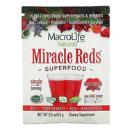 3 PACK OF Macrolife Naturals, Miracle Reds, Superfood, Goji, Pomegranate,  Acai,  Mangosteen, 0.3 oz (9.5 g)