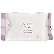 3 PACK OF Like I'm Five, Pure Bebe, Wet Wipes, Unscented, 20 Wipes