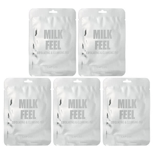 <img alt="Lapcos, Milk Feel, Exfoliating & Cleansing Pad, 5 Pads, 0.24 oz (7 g) Each" title="Lapcos, Milk Feel, Exfoliating & Cleansing Pad, 5 Pads, 0.24 oz (7 g) Each,818929023600"