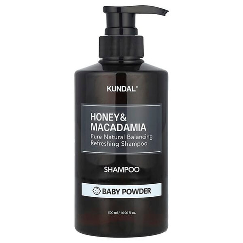 <img alt="Kundal, Honey & Macadamia, Shampoo, Baby Powder, 16.9 fl oz (500 ml)" title="Kundal, Honey & Macadamia, Shampoo, Baby Powder, 16.9 fl oz (500 ml),8809568740425"