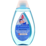 3 PACK OF Johnson & Johnson, Kids, Clean & Fresh, Shampoo & Body Wash, 13.6 fl oz (400 ml)