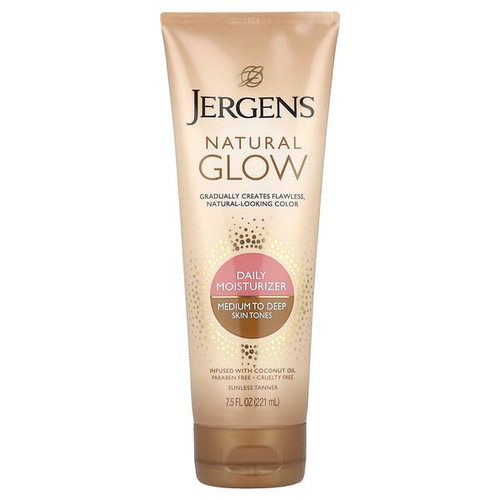 <img alt="Jergens, Natural Glow, Daily Moisturizer, Medium to Deep Skin Tones, 7.5 fl oz (221 ml)" title="Jergens, Natural Glow, Daily Moisturizer, Medium to Deep Skin Tones, 7.5 fl oz (221 ml),019100110625"