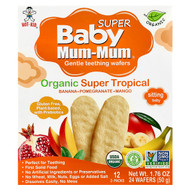 <img alt="Hot Kid, Baby Mum-Mum Super, Gentle Teething Wafers, For Toddlers, Organic Super Tropical, 12 Packs, 2 Wafers Each" title="Hot Kid, Baby Mum-Mum Super, Gentle Teething Wafers, For Toddlers, Organic Super Tropical, 12 Packs, 2 Wafers Each,686352601128"