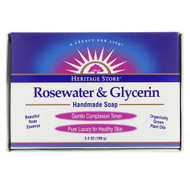 3 PACK OF Heritage Store, Rosewater & Glycerin, Handmade Soap, 3.5 oz (100 g)