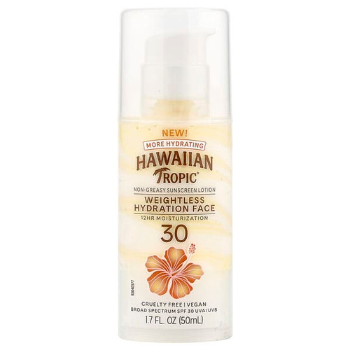 <img alt="Hawaiian Tropic, Weightless Hydration Face Sunscreen Lotion, SPF 30 , 1.7 oz (50 ml)" title="Hawaiian Tropic, Weightless Hydration Face Sunscreen Lotion, SPF 30 , 1.7 oz (50 ml),075486091132"