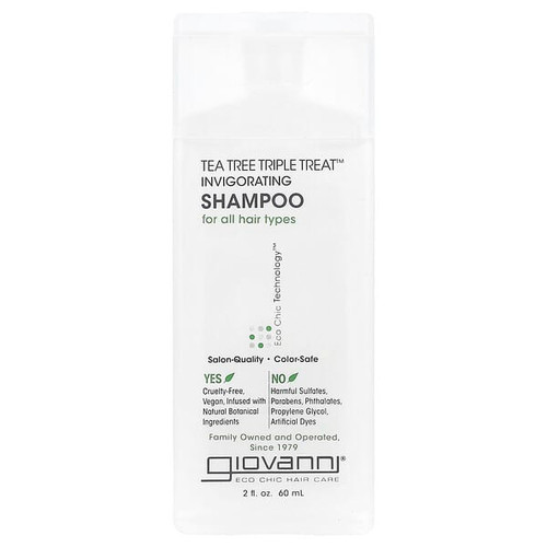 <img alt="3 PACK of Giovanni, Tea Tree Triple Treat, Invigorating Shampoo, For All Hair Types, 2 fl oz (60 ml)" title="3 PACK of Giovanni, Tea Tree Triple Treat, Invigorating Shampoo, For All Hair Types, 2 fl oz (60 ml),716237180407"