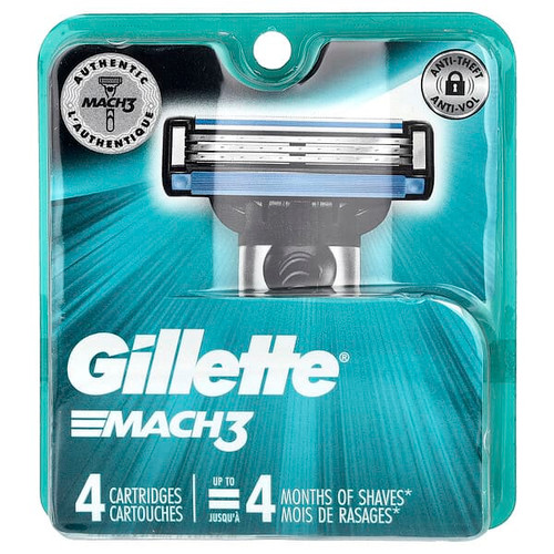 <img alt="Gillette, Mach3, 4 Cartridges" title="Gillette, Mach3, 4 Cartridges,047400661813"