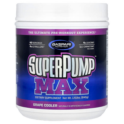 <img alt="Gaspari Nutrition, SuperPump Max, Grape Cooler, 1.41 lbs (640 g)" title="Gaspari Nutrition, SuperPump Max, Grape Cooler, 1.41 lbs (640 g),646511007277"