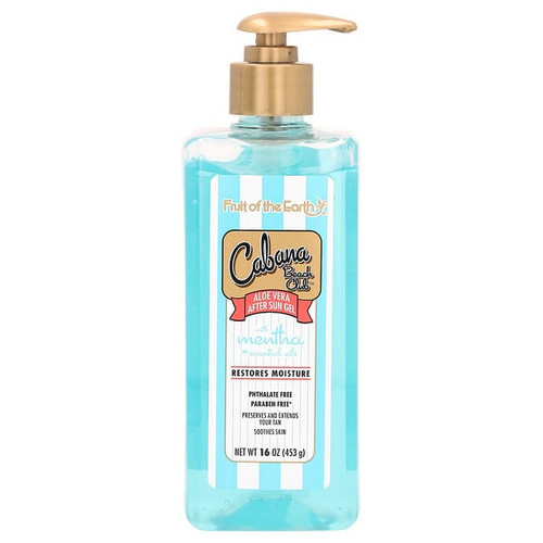 <img alt="Fruit of the Earth, Cabana Beach Club, Aloe Vera After Sun Gel with Mentha + Essential Oils , 16 oz (453 g)" title="Fruit of the Earth, Cabana Beach Club, Aloe Vera After Sun Gel with Mentha + Essential Oils , 16 oz (453 g),371661832645"