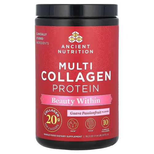 <img alt="Ancient Nutrition, Multi Collagen Protein, Beauty Within, Guava Passionfruit, 1.14 lb (517.5 g)" title="Ancient Nutrition, Multi Collagen Protein, Beauty Within, Guava Passionfruit, 1.14 lb (517.5 g),816401024657"