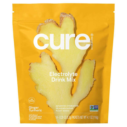 <img alt="Cure Hydration, Hydrating Electrolyte Mix, Ginger Turmeric, 14 Packets, 0.29 oz (8.3 g) Each" title="Cure Hydration, Hydrating Electrolyte Mix, Ginger Turmeric, 14 Packets, 0.29 oz (8.3 g) Each,860000623339"