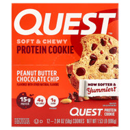 <img alt="Quest Nutrition, Protein Cookie, Peanut Butter Chocolate Chip, 12 Cookies, 2.04 oz (58 g) Each" title="Quest Nutrition, Protein Cookie, Peanut Butter Chocolate Chip, 12 Cookies, 2.04 oz (58 g) Each,888849008056"