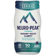3 PACK OF Zhou Nutrition, Neuro-Peak, Nutrient-Infused Water Enhancer, Berry, 1.69 fl oz (50 ml)
