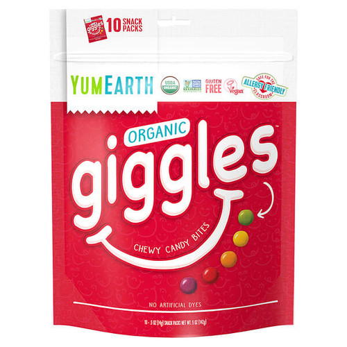 <img alt="YumEarth, Organic Giggles, Chewy Candy Bites, 10 Snack Packs, 0.5 oz (14 g) Each" title="YumEarth, Organic Giggles, Chewy Candy Bites, 10 Snack Packs, 0.5 oz (14 g) Each,810165019478"