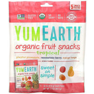 3 PACK OF YumEarth, Organic Fruit Snacks, Tropical, 5 Packs, 0.62 oz (17.6 g) Each