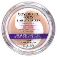 <img alt="Covergirl, Olay Simply Ageless, Foundation, SPF 28, 250 Creamy Beige, 0.4 oz (12 g)" title="Covergirl, Olay Simply Ageless, Foundation, SPF 28, 250 Creamy Beige, 0.4 oz (12 g),008100007882"