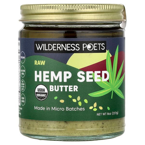 <img alt="Wilderness Poets, Raw Hemp Seed Butter, 8 oz (227 g)" title="Wilderness Poets, Raw Hemp Seed Butter, 8 oz (227 g),891617002095"