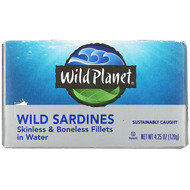 3 PACK OF Wild Planet, Wild Sardines, Skinless & Boneless Fillets in Water, 4.25 oz (120 g)