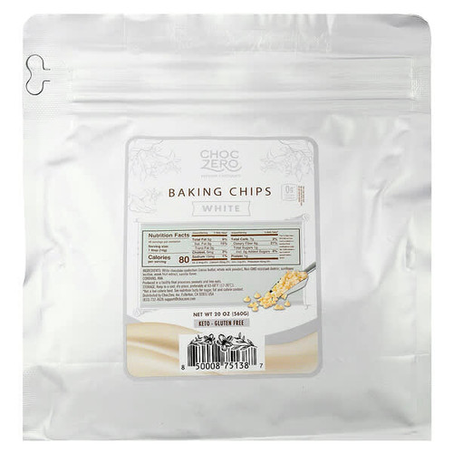 <img alt="ChocZero, Baking Chips, White, 20 oz (560 g)" title="ChocZero, Baking Chips, White, 20 oz (560 g),850008751387"