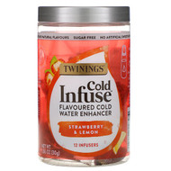 3 PACK OF Twinings, Cold Infuse, Flavoured Cold Water Enhancer, Strawberry & Lemon, 12 Infusers, 1.06 oz (30 g)
