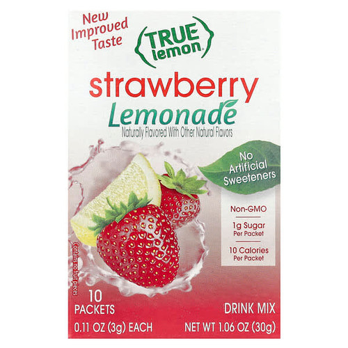 <img alt="3 PACK of True Citrus, True Lemon, Strawberry Lemonade, 10 Packets, 0.11 oz (3 g) Each" title="3 PACK of True Citrus, True Lemon, Strawberry Lemonade, 10 Packets, 0.11 oz (3 g) Each,810979007371"