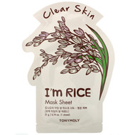 3 PACK OF Tony Moly, I'm Rice, Clear Skin Mask Sheet, 1 Sheet, 0.74 oz (21 g)