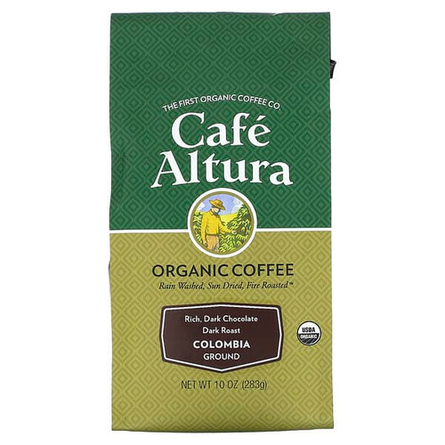 <img alt="Cafe Altura, Organic Coffee, Colombia, Ground, Dark Roast, 10 oz (283 g)" title="Cafe Altura, Organic Coffee, Colombia, Ground, Dark Roast, 10 oz (283 g),032843335483"
