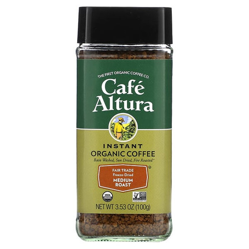 <img alt="Cafe Altura, Instant Organic Coffee, Medium Roast, Freeze-Dried, 3.53 oz (100 g)" title="Cafe Altura, Instant Organic Coffee, Medium Roast, Freeze-Dried, 3.53 oz (100 g),032843338019"