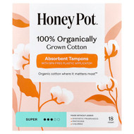 <img alt="The Honey Pot Company, 100% Organically Grown Cotton Absorbent Tampons, Super, 18 Count" title="The Honey Pot Company, 100% Organically Grown Cotton Absorbent Tampons, Super, 18 Count,851669008520"