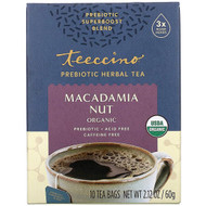3 PACK OF Teeccino, Prebiotic Herbal Tea, Organic Macadamia Nut, Caffeine Free, 10 Tea Bags, 2.12 oz (60 g)