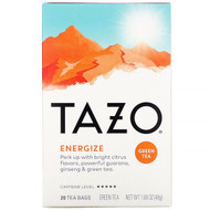 3 PACK OF Tazo Teas, Energize, Green Tea, 20 Tea Bags, 1.69 oz (48 g)