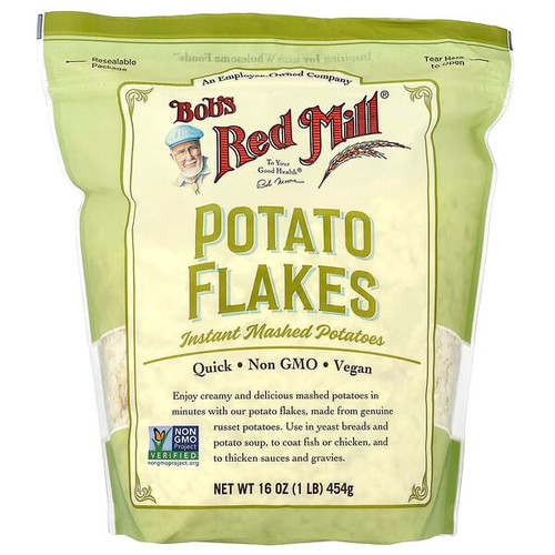 <img alt="Bobs Red Mill, Potato Flakes, Instant Mashed Potatoes, 16 oz (454 g)" title="Bobs Red Mill, Potato Flakes, Instant Mashed Potatoes, 16 oz (454 g),039978043313"