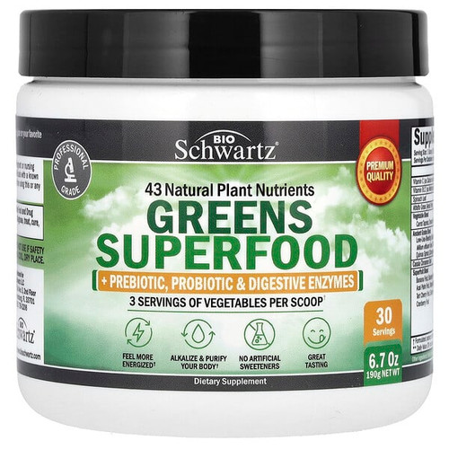 <img alt="BioSchwartz, Greens Superfood, 6.7 oz (190 g)" title="BioSchwartz, Greens Superfood, 6.7 oz (190 g),850004119709"