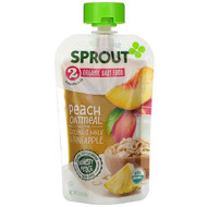 3 PACK OF Sprout Organic, Baby Food, 6 Months & Up, Peach Oatmeal with Coconut Milk & Pineapple, 3.5 oz (99 g)