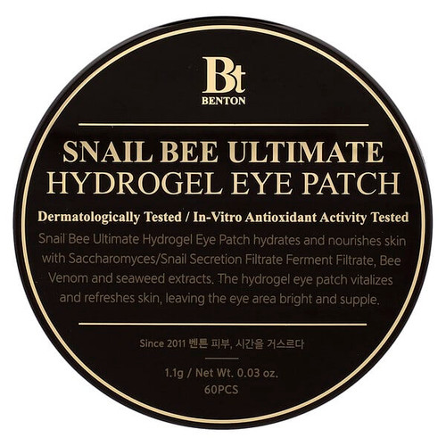 <img alt="Benton, Snail Bee Ultimate Hydrogel Eye Patch, 60 Pieces" title="Benton, Snail Bee Ultimate Hydrogel Eye Patch, 60 Pieces,8809566990440"