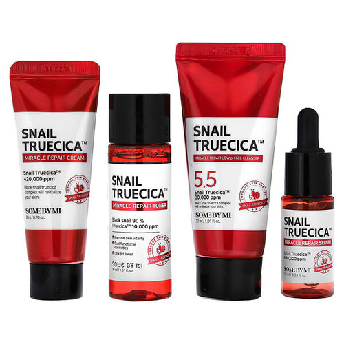 <img alt="SOME BY MI, Snail Truecica Miracle Repair Starter Kit, 4 Piece Kit" title="SOME BY MI, Snail Truecica Miracle Repair Starter Kit, 4 Piece Kit,8809647390534"