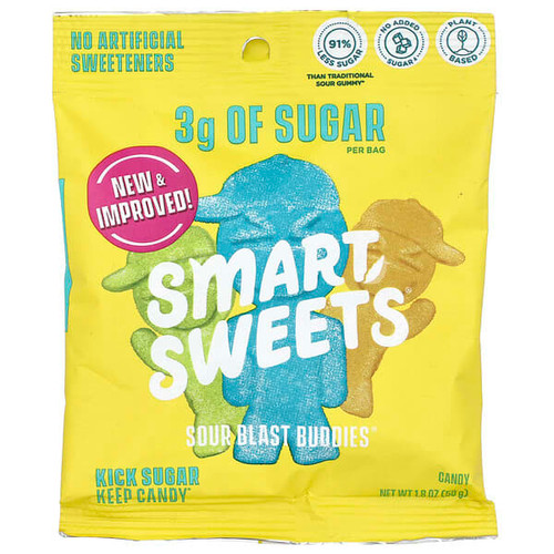 <img alt="SmartSweets, Sour Blast Buddies, Berry, Blue Raspberry, Lime, Lemon, Orange, 1.8 oz (50 g)" title="SmartSweets, Sour Blast Buddies, Berry, Blue Raspberry, Lime, Lemon, Orange, 1.8 oz (50 g),669809200402"