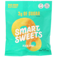 3 PACK OF SmartSweets, Peach Rings, Peach, 1.8 oz (50 g)