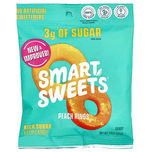 <img alt="SmartSweets, Peach Rings, 1.8 oz (50 g)" title="SmartSweets, Peach Rings, 1.8 oz (50 g),669809200549"