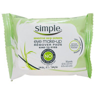 3 PACK OF Simple Skincare, Eye Make-Up Remover Pads, 30 Pads