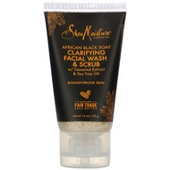 3 PACK OF SheaMoisture, African Black Soap, Clarifying Facial Wash & Scrub, 1.5 oz (43 g)
