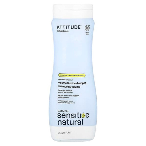 <img alt="ATTITUDE, Oatmeal Sensitive Natural, Volume & Shine Shampoo, Unscented, 16 fl oz (473 ml)" title="ATTITUDE, Oatmeal Sensitive Natural, Volume & Shine Shampoo, Unscented, 16 fl oz (473 ml),626232601015"