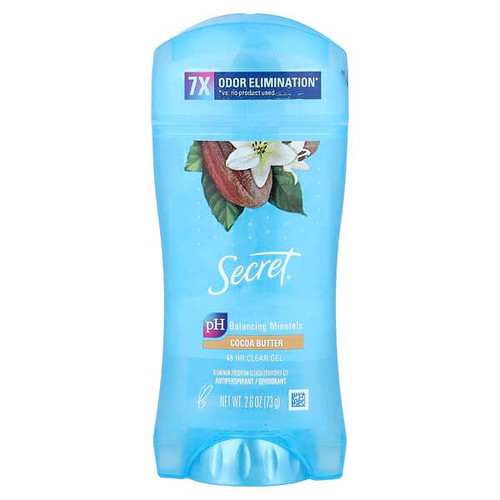 <img alt="Secret, 48 Hour Clear Gel Antiperspirant-Deodorant, Cocoa Butter, 2.6 oz (73 g)" title="Secret, 48 Hour Clear Gel Antiperspirant-Deodorant, Cocoa Butter, 2.6 oz (73 g),037000809012"